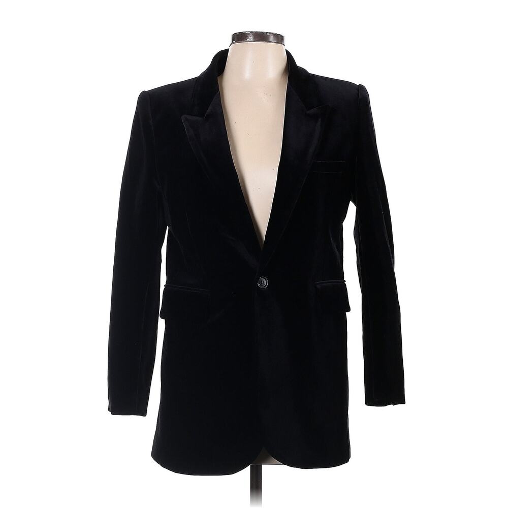YSL Yves Saint Laurent Blazer Velvet Women’s Single Button Breasted Black NYE